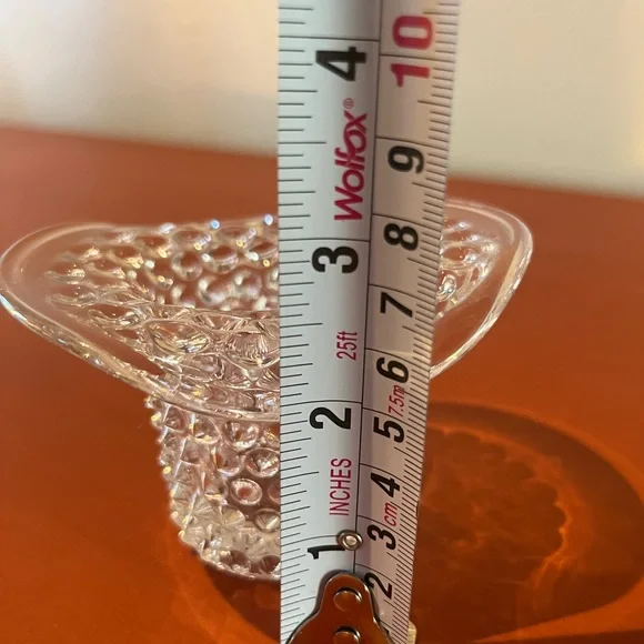 Vintage Fenton Clear Glass Spike Design Top Hat 1960’s 2.5"H X 4" - Picture 15 of 15